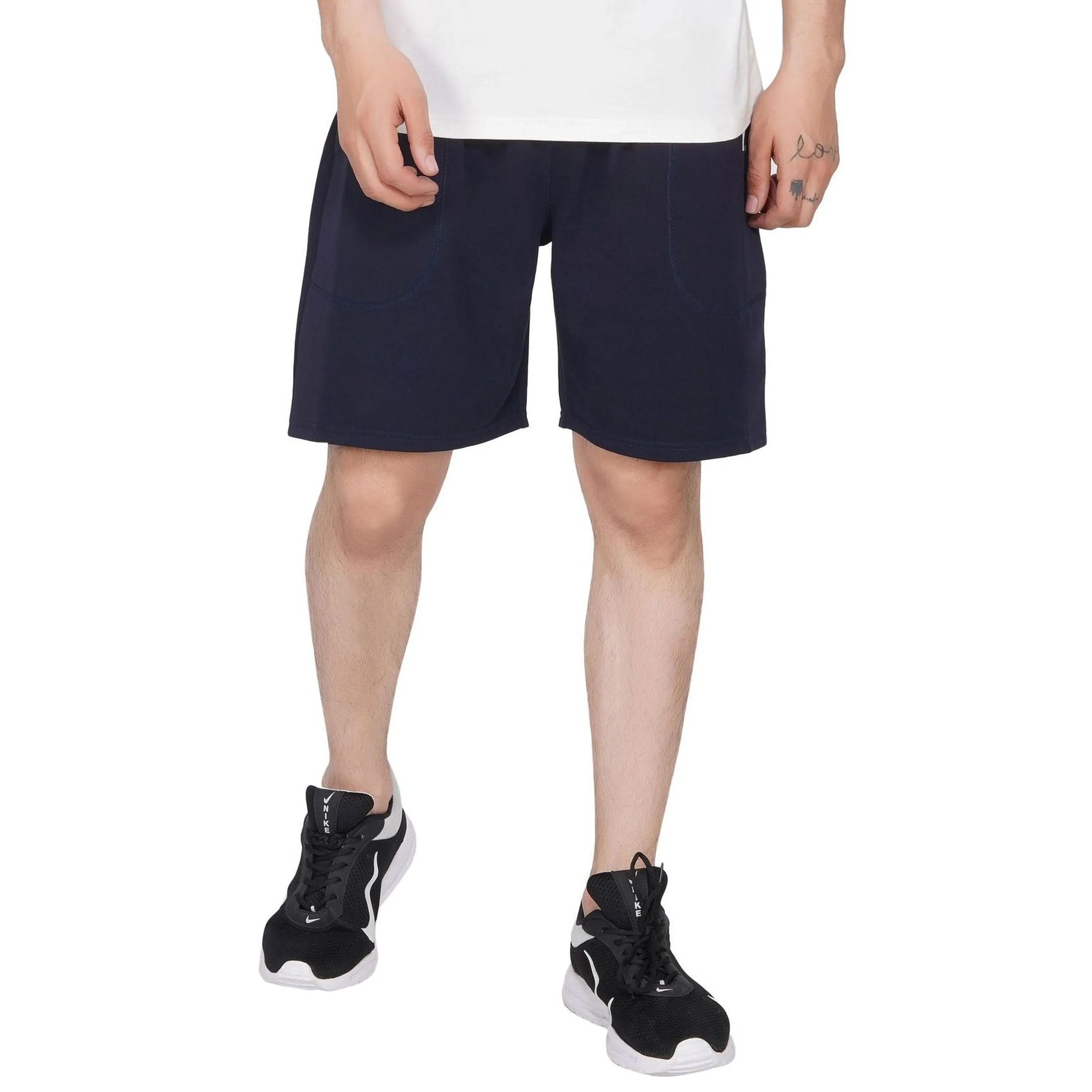 SLAY. Men's Activewear Navy Blue Sports Shorts