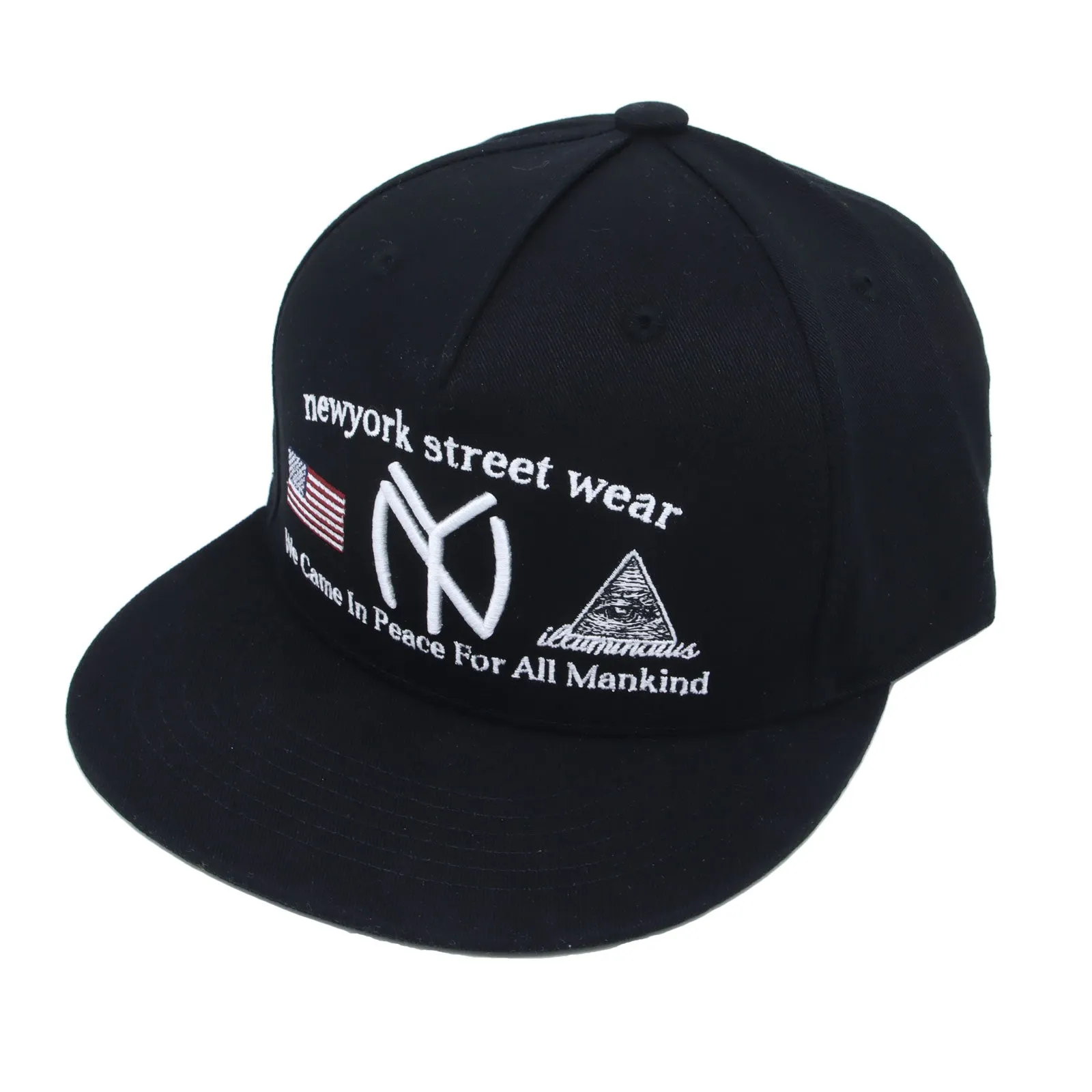 Snapback Hat New York USA Flag Illuminati Embroidery Hiphop Baseball Cap TR21386