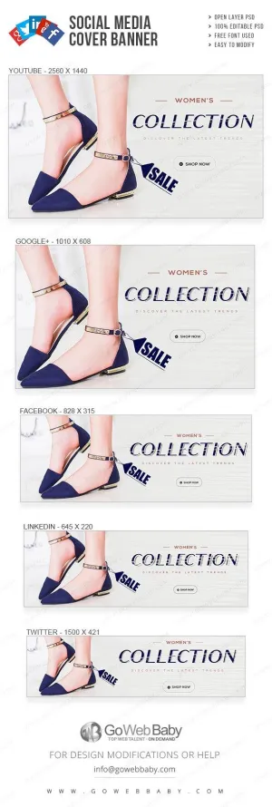 Social Media Cover Banner - Women's Footwear For Website Marketing