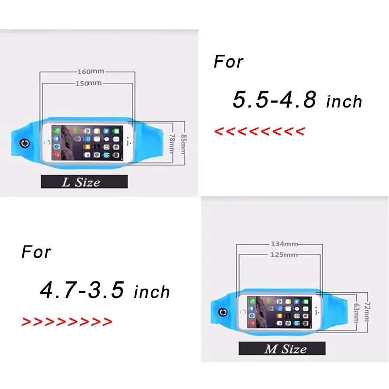 Sport Belt For XOLO Mobile SmartPhone 3.7"-6" Universal Running Bag Waist Pocket Case Cover 5.5" Gym Jog Waterproof Workout Case