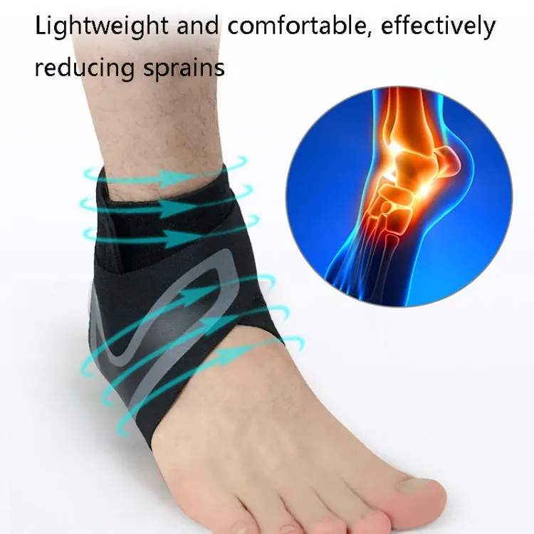 Sports Compression Anti-Sprain Ankle Guard Outdoor Basketball Football Climbing Protective Gear, Specification: XL, Right Foot (Black Blue)