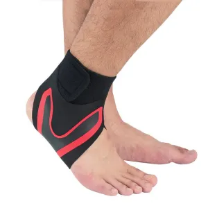 Sports Compression Anti-Sprain Ankle Guard Outdoor Basketball Football Climbing Protective Gear, Specification: XL, Right Foot (Black Red)