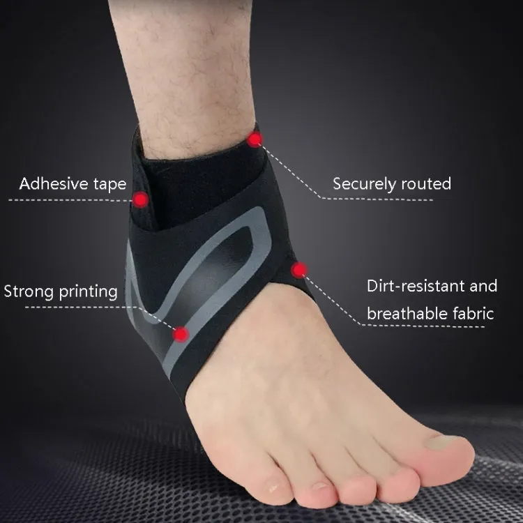 Sports Compression Anti-Sprain Ankle Guard Outdoor Basketball Football Climbing Protective Gear, Specification: XL, Right Foot (Black Red)