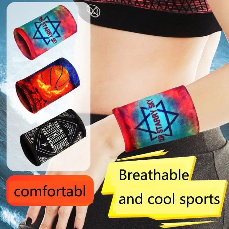 Sports Fitness Elastic Wristbands Absorbing Sweat Playing Ball Riding Wiping Sweat Cold Wristbands, Specification: M(Dragon Tiger Jumps)