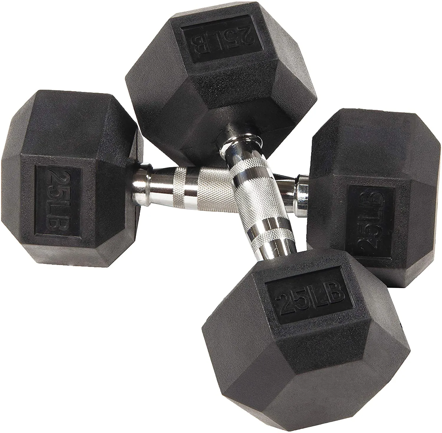 Sporzon! Rubber Encased Hex Dumbbell in Pairs or Singles