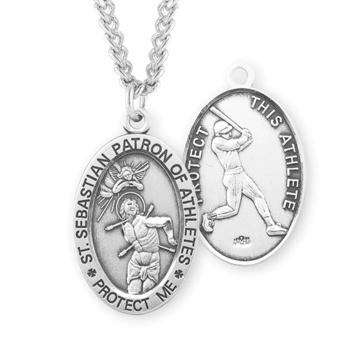 St. Sebastian/Baseball Sterling Silver Medal