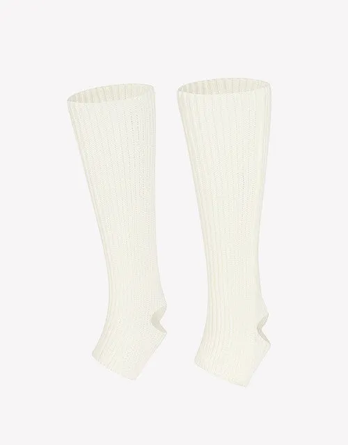 Stirrup Leg Warmer In Beige White