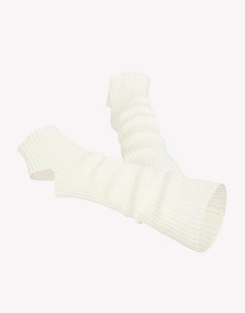 Stirrup Leg Warmer In Beige White