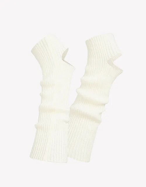 Stirrup Leg Warmer In Beige White