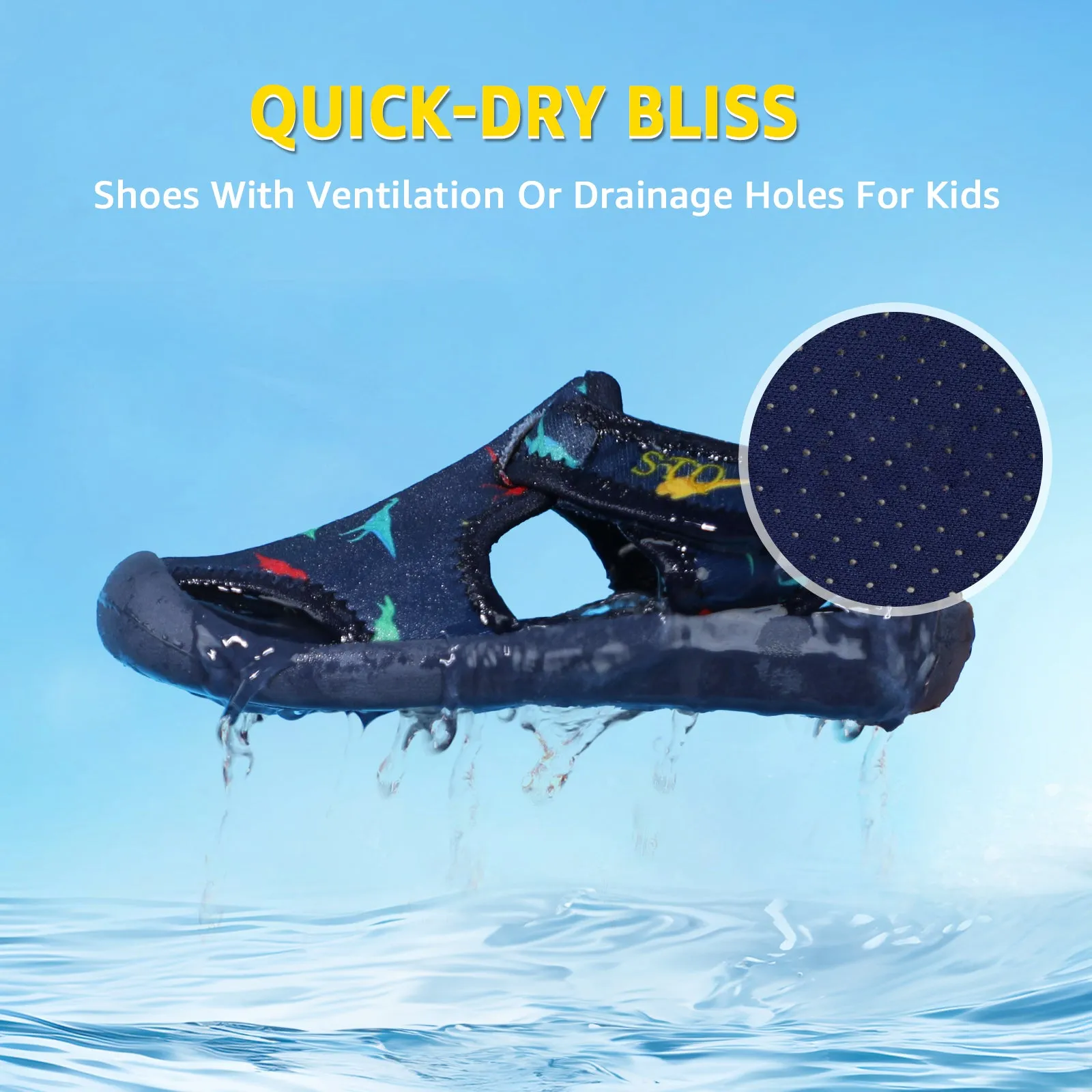 STQ Boys Girls Water Shoes Quick-Dry Slip on Beach Swim Pool Sandals(Toddler/Little Kid)