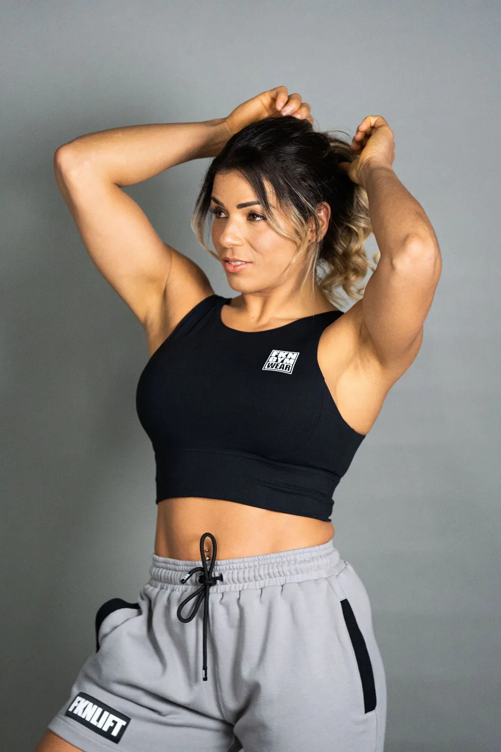 Strapped | Women's Gym Crop Top Sports Bra | Black