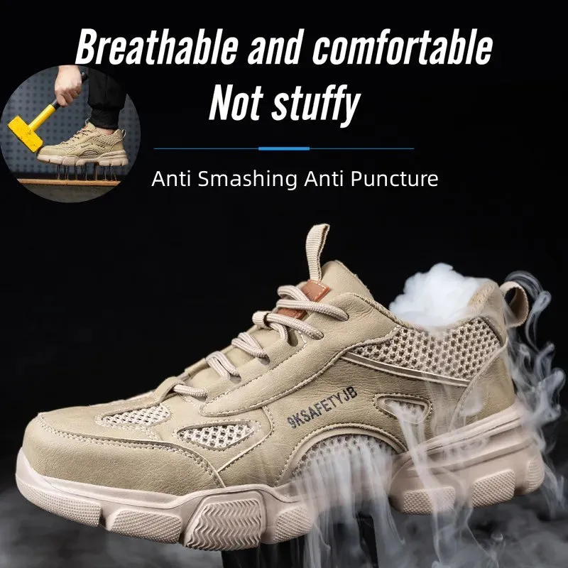 Summer Safety Shoes, Steel Toe, Breathable, Comfortable