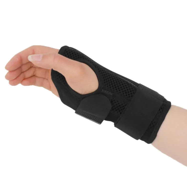 Two-Way Compression Stabilized Support Plate Wrist Brace Fracture Sprain Rehabilitation Wrist Brace, Specification: Right Hand L (Black Grey)