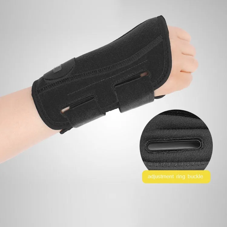 Two-Way Compression Stabilized Support Plate Wrist Brace Fracture Sprain Rehabilitation Wrist Brace, Specification: Right Hand L (Black Grey)