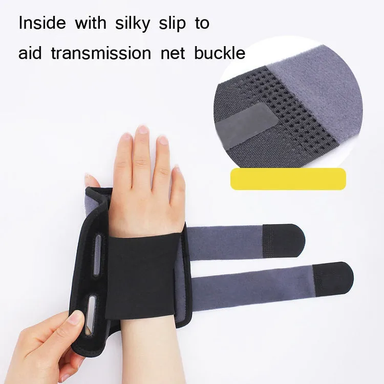 Two-Way Compression Stabilized Support Plate Wrist Brace Fracture Sprain Rehabilitation Wrist Brace, Specification: Right Hand L (Black Grey)