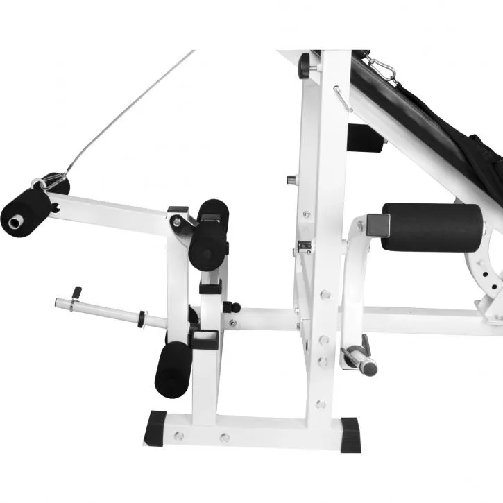 Universal Workstation with 100KG Vinyl Weight Set - White (Combo)