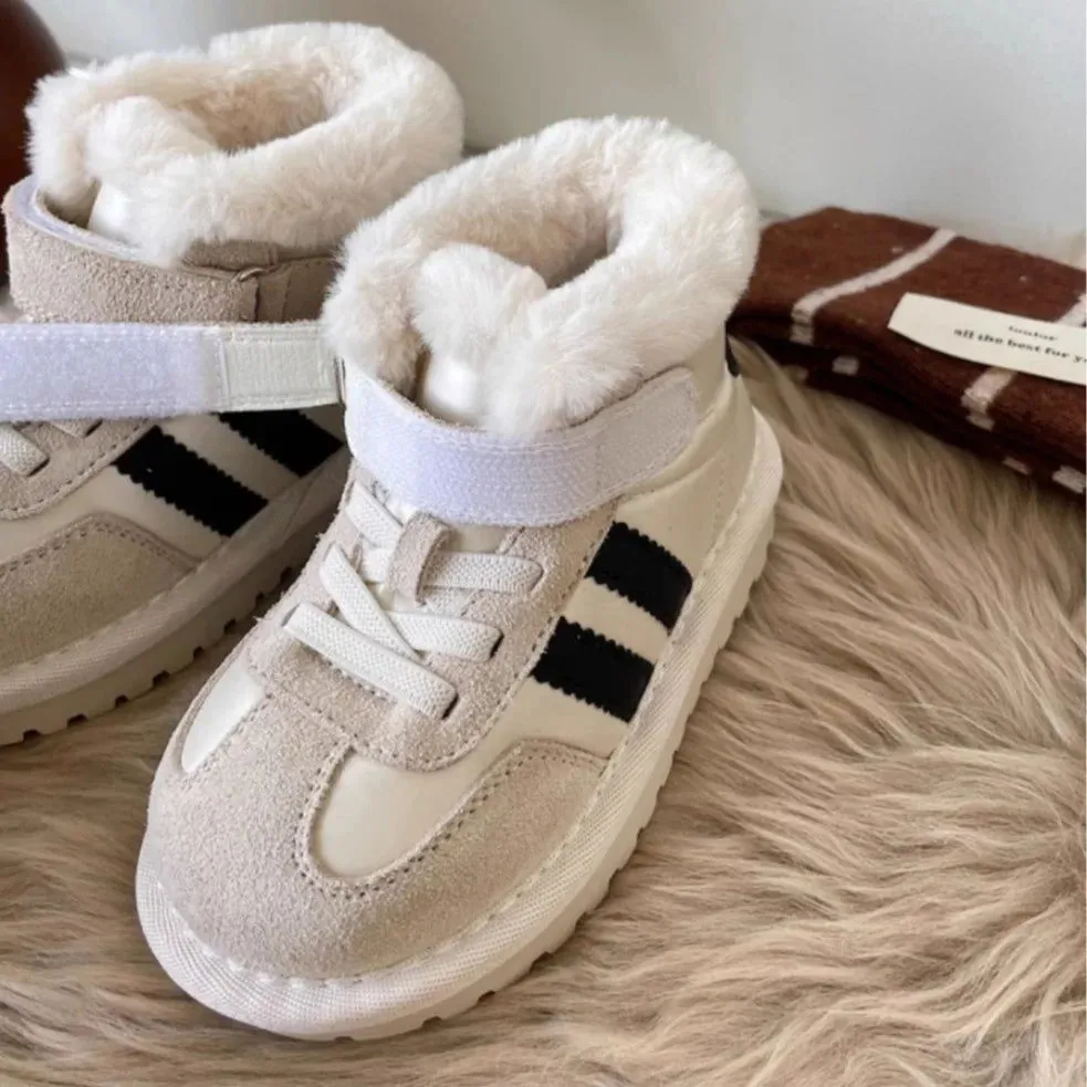 Warm Plush Fur Non-slip High Top Sneaker Snow Boots