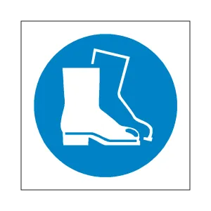 Wear Safety Footwear Symbol Sign