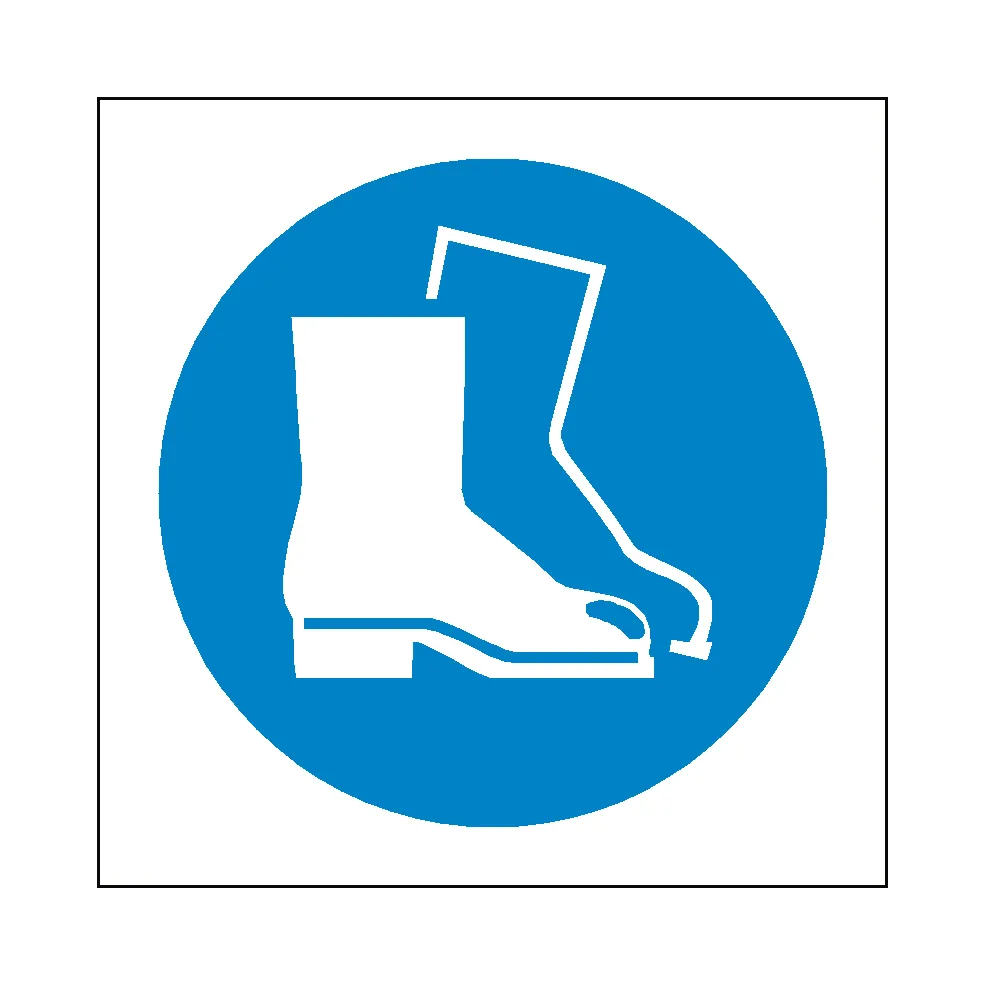 Wear Safety Footwear Symbol Sign