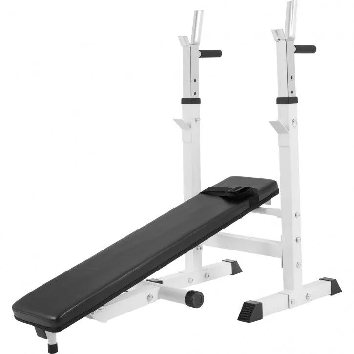 Weight Bench - White with 100KG Vinyl Weight Set - Starlock (Combo)