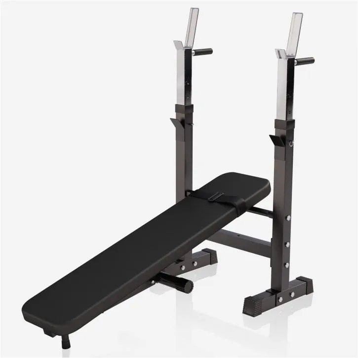 Weight Bench with 70KG Vinyl Weight Set - Black