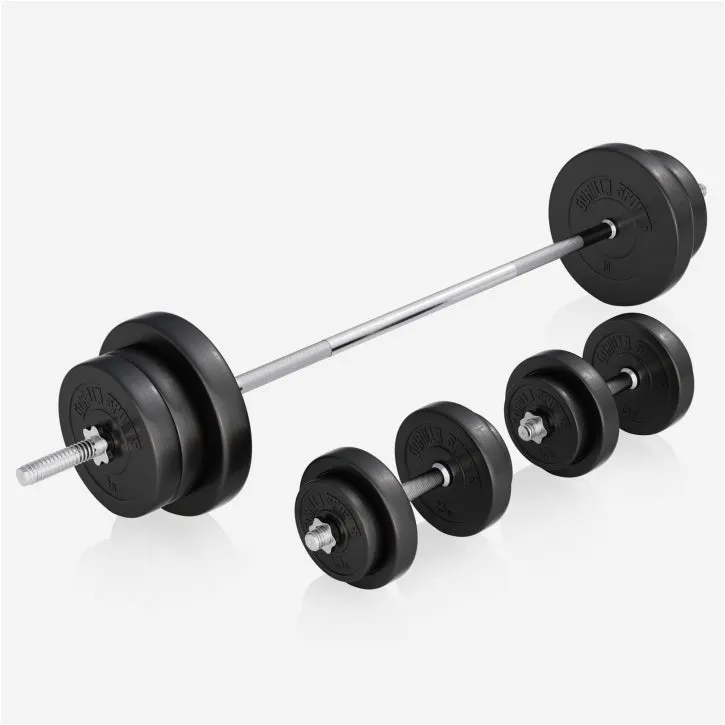 Weight Bench with 70KG Vinyl Weight Set - Black