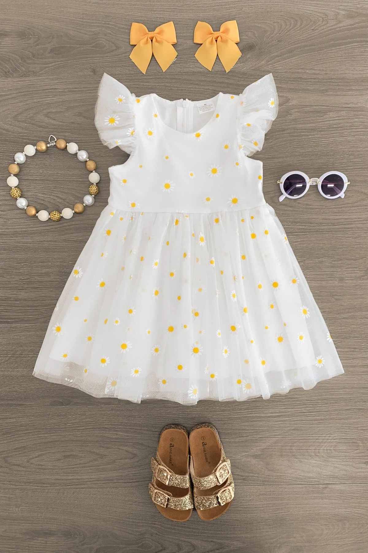 White Daisy Tulle Dress