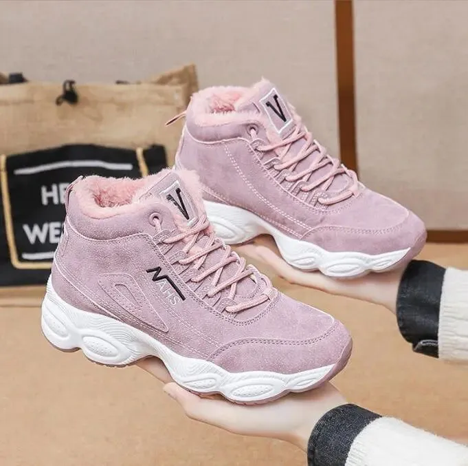 Winter Warm Plush Fur Thick Sole Sneaker Boots