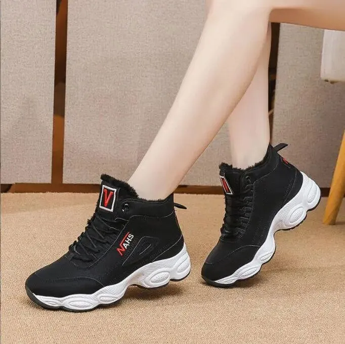 Winter Warm Plush Fur Thick Sole Sneaker Boots