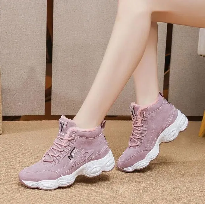 Winter Warm Plush Fur Thick Sole Sneaker Boots