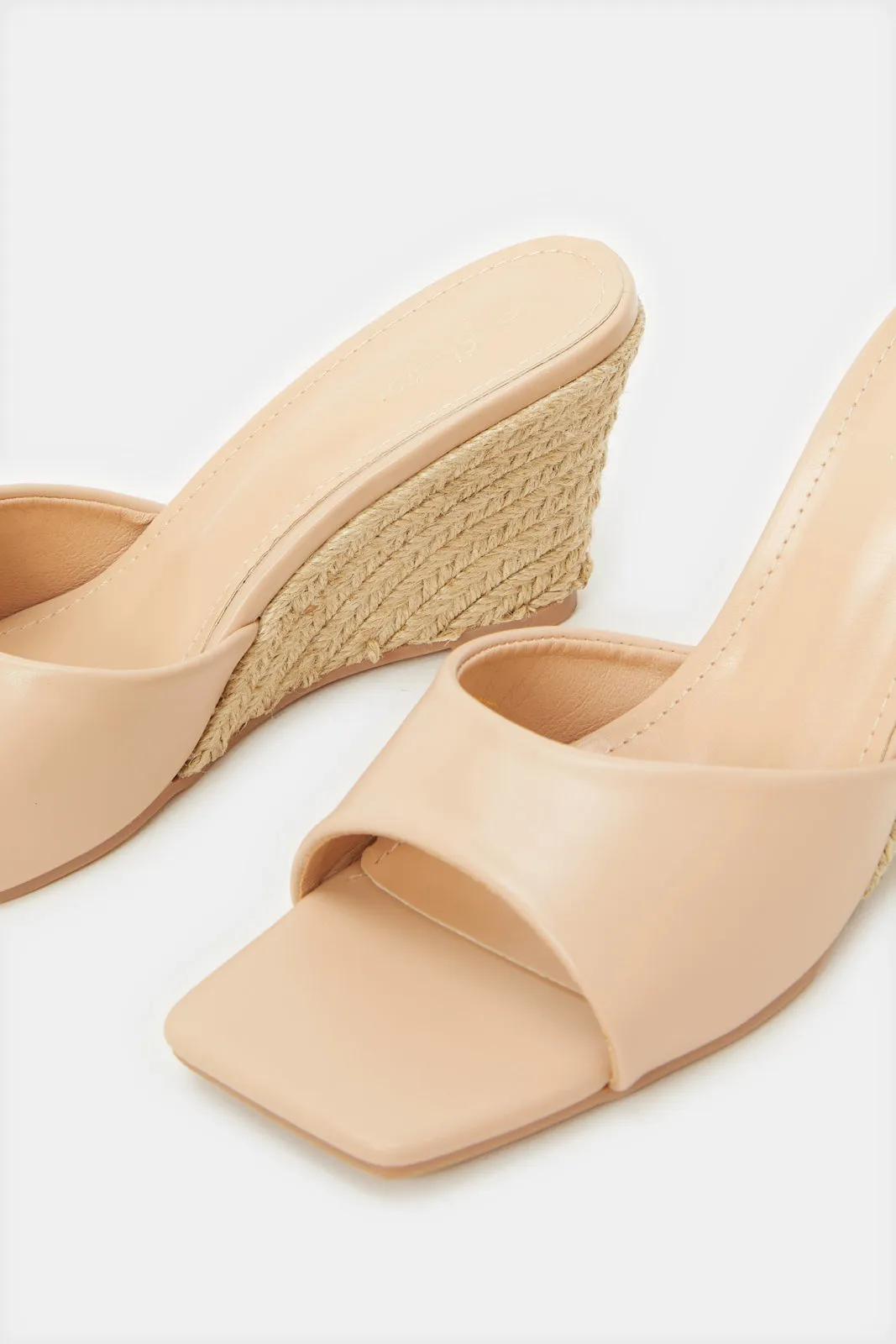 Women Beige Embellished Wedge