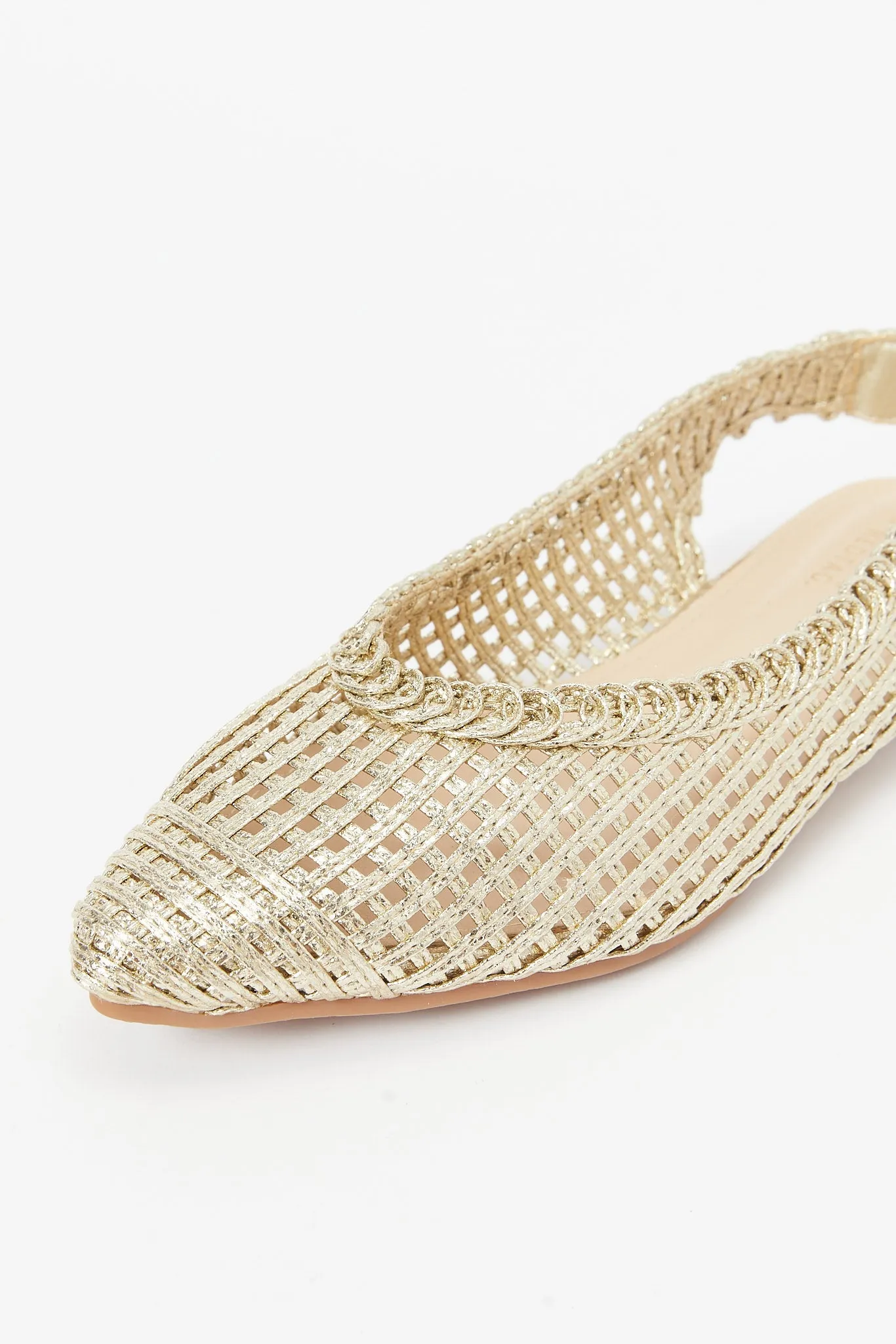 Women Gold Weave Slingback