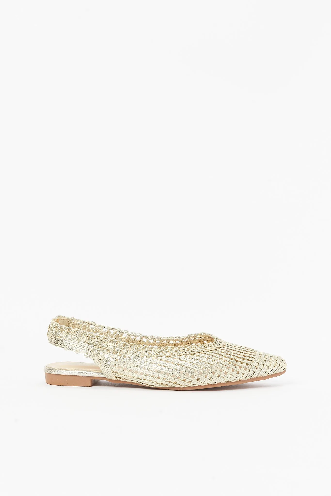 Women Gold Weave Slingback