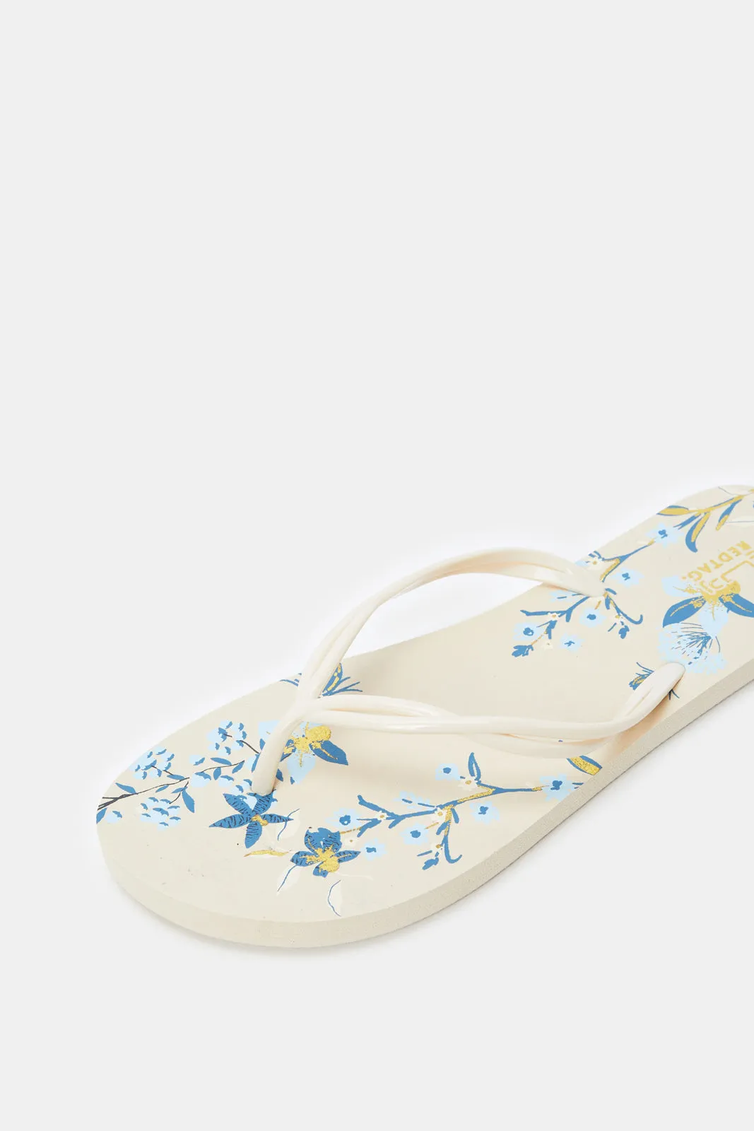 Women Ivory Floral Flip Flop