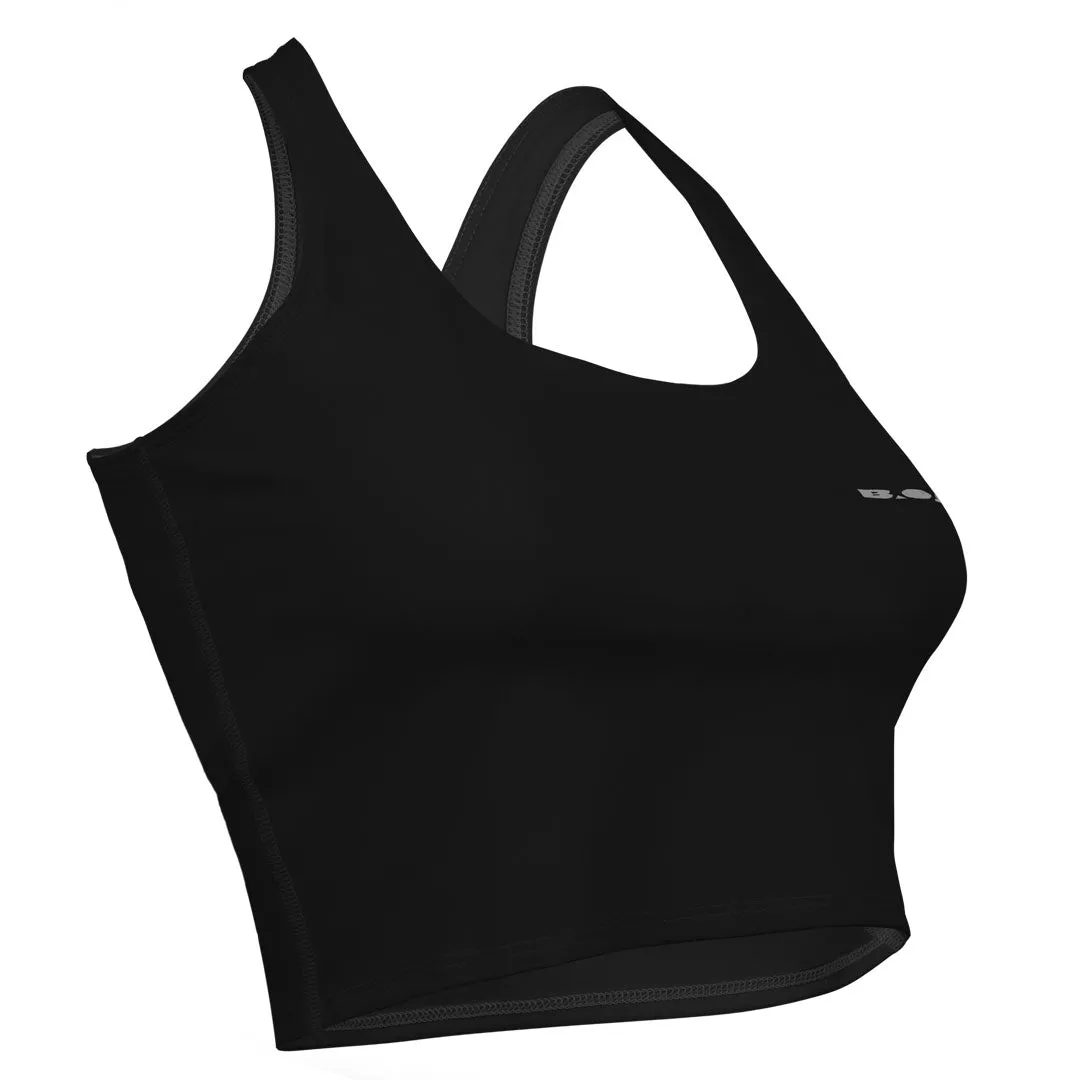 Women's 2n1 Crop'It Tank - Black