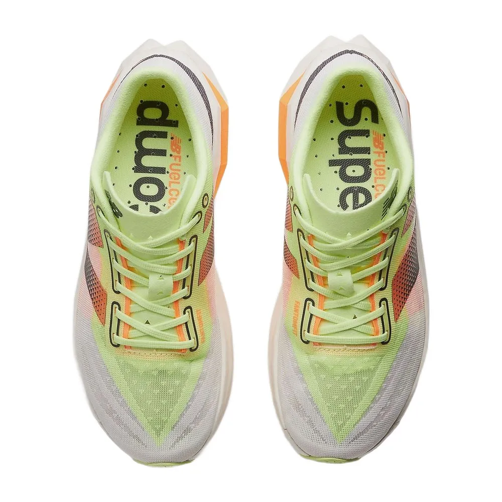 Womens FuelCell SuperComp Elite v4 - White/Bleached Lime Glo/Hot Mango